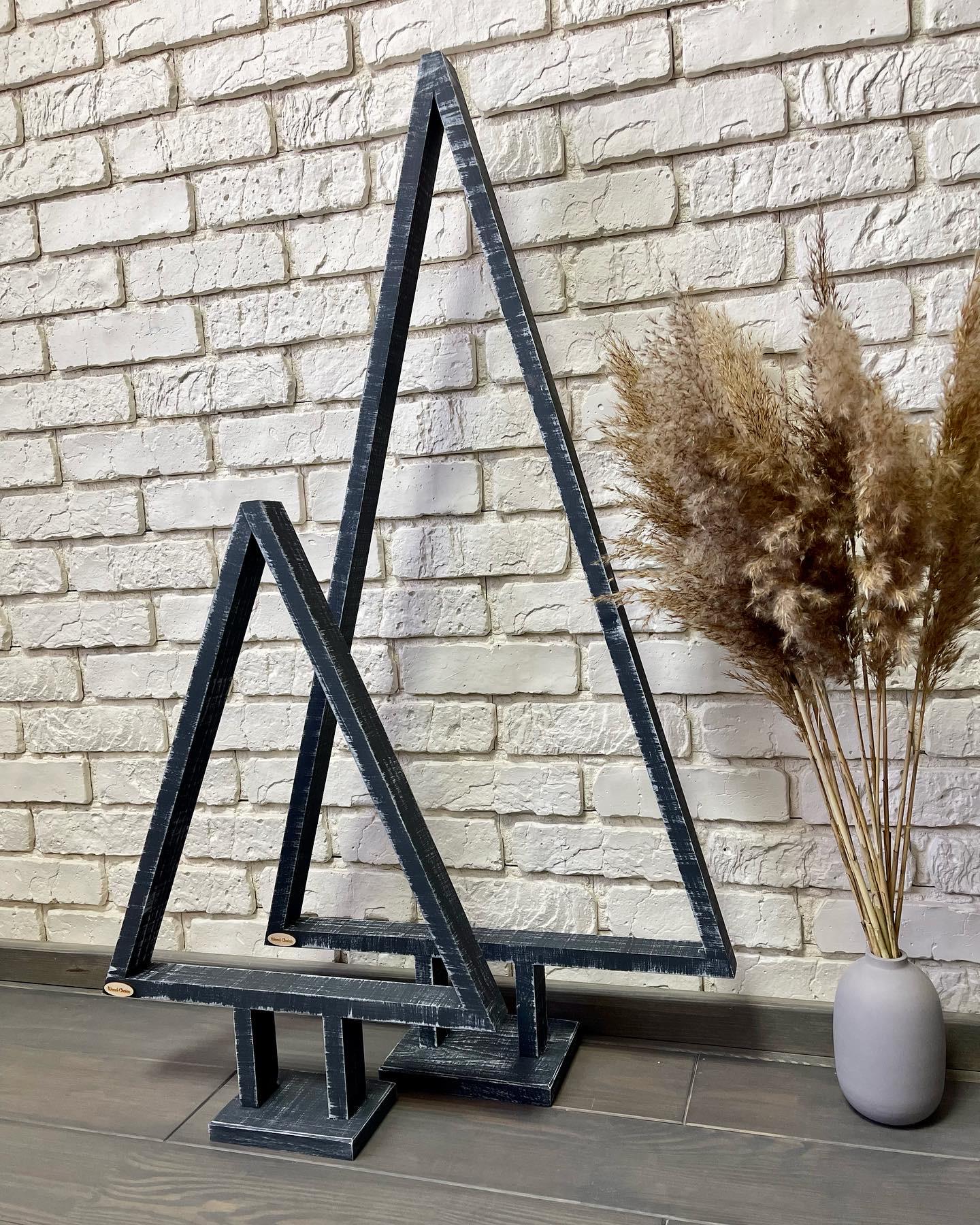 Елка деревянная эко 40х60 см Серо-белый - фото 2 Елка деревянная эко 40х60 см Серо-белый - фото 2