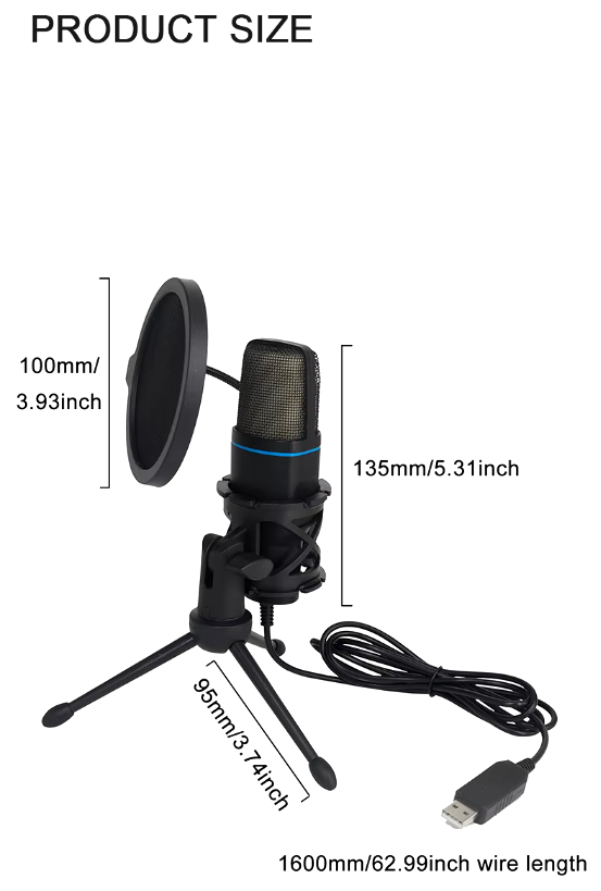 Микрофон конденсаторный USB с RGB подсветкой для стрима блоггера - фото 7 Микрофон конденсаторный USB с RGB подсветкой для стрима блоггера - фото 7