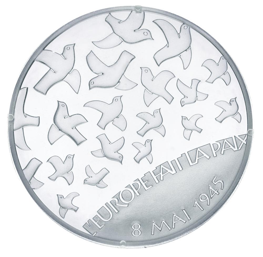 Коллекционная монета Франция 1,5 евро 2005 серебро Proof 60 лет окончания Второй мировой войны 22,2 г (М22670)