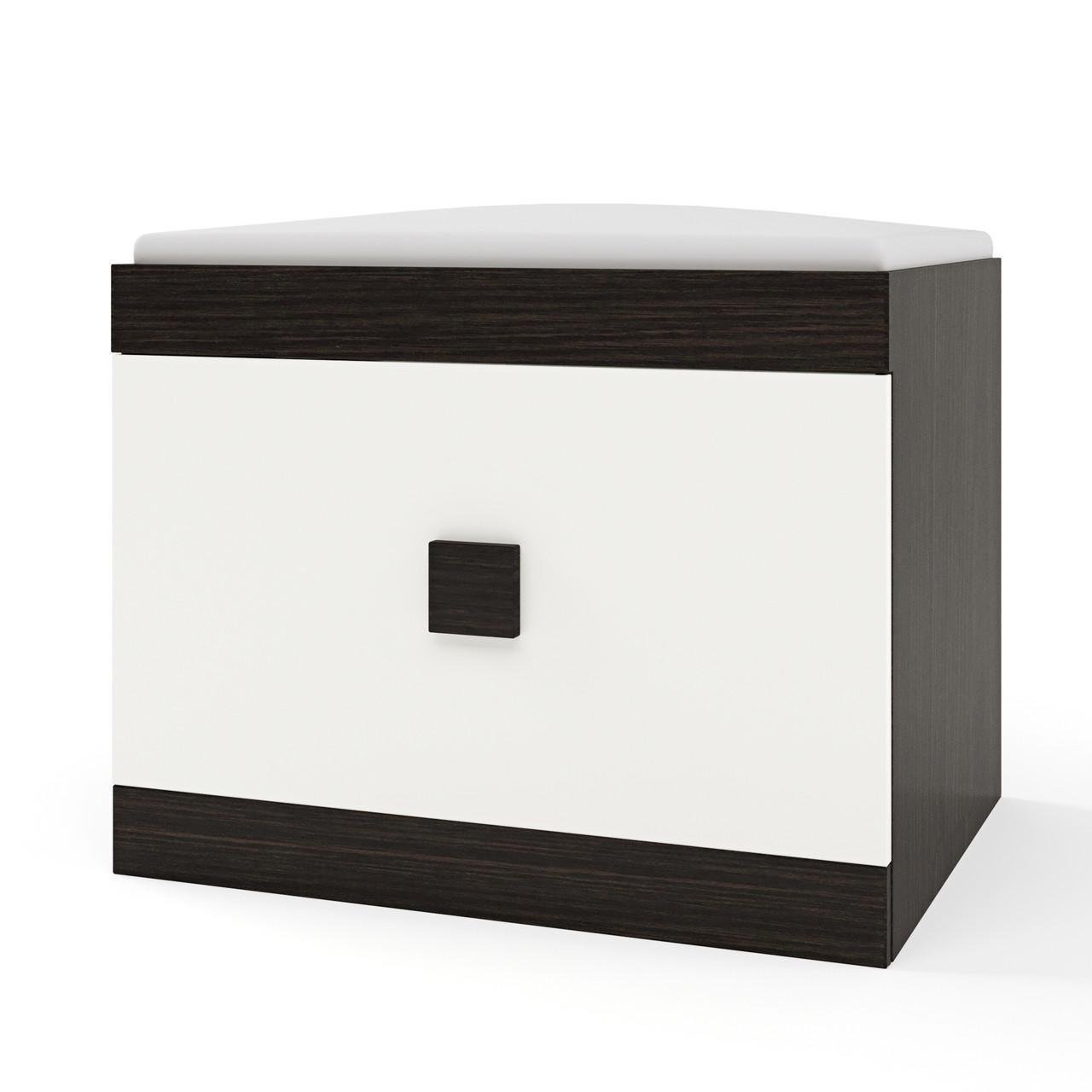 Тумба для взуття Еверест Соната ТО-600 60х38х45 Венге темний/Білий (DTM-2212)