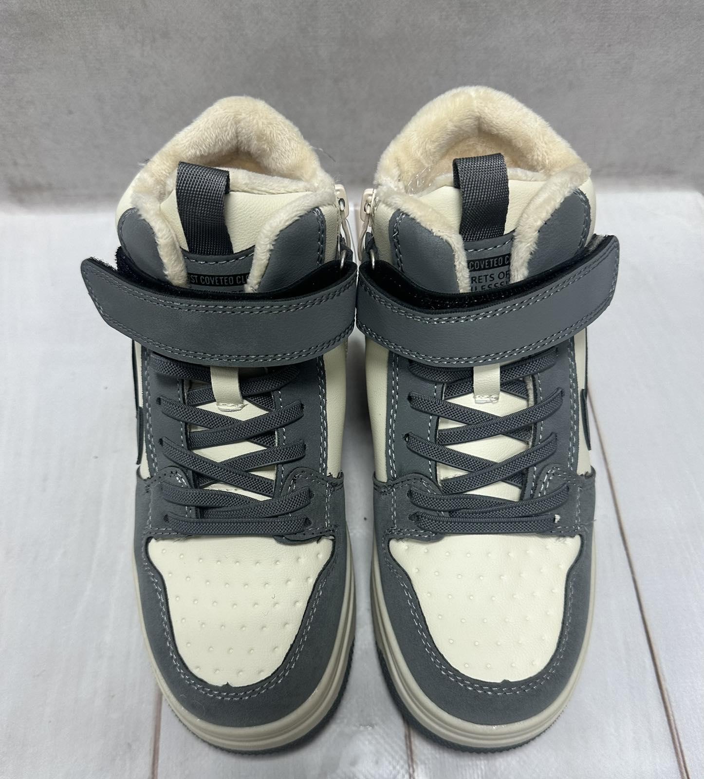 Зимові дитячі кросівки на овчині Bessky р. 34 22 см Сірий - фото 5
