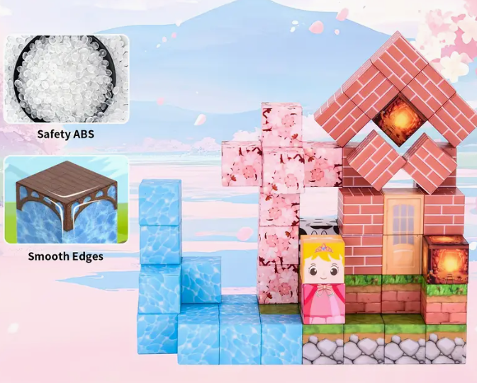 Конструктор магнітний Minecraft Вишневий колір млин 100 шт. (2698844350) - фото 4 Конструктор магнітний Minecraft Вишневий колір млин 100 шт. (2698844350) - фото 4