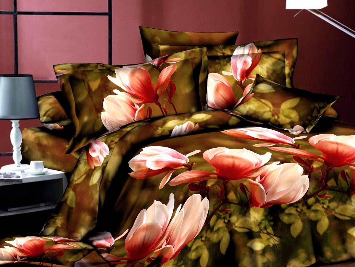 Комплект постельного белья Zastelli 17-117 микросатин полуторный 145х210 Коричневый