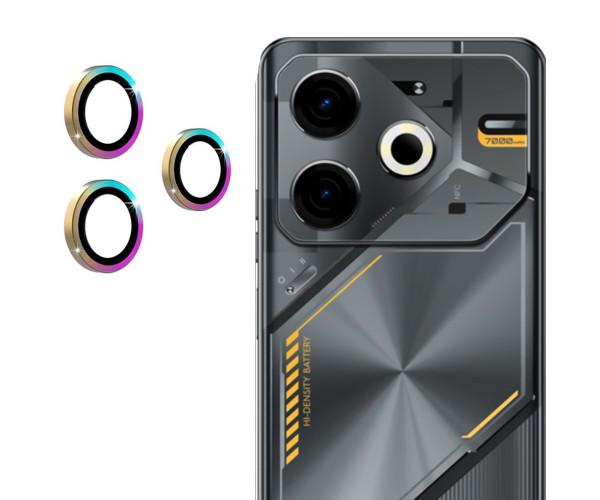 Защитное стекло с рамкой CD Pattern для Tecno Pova 6 на заднюю камеру Разноцветный