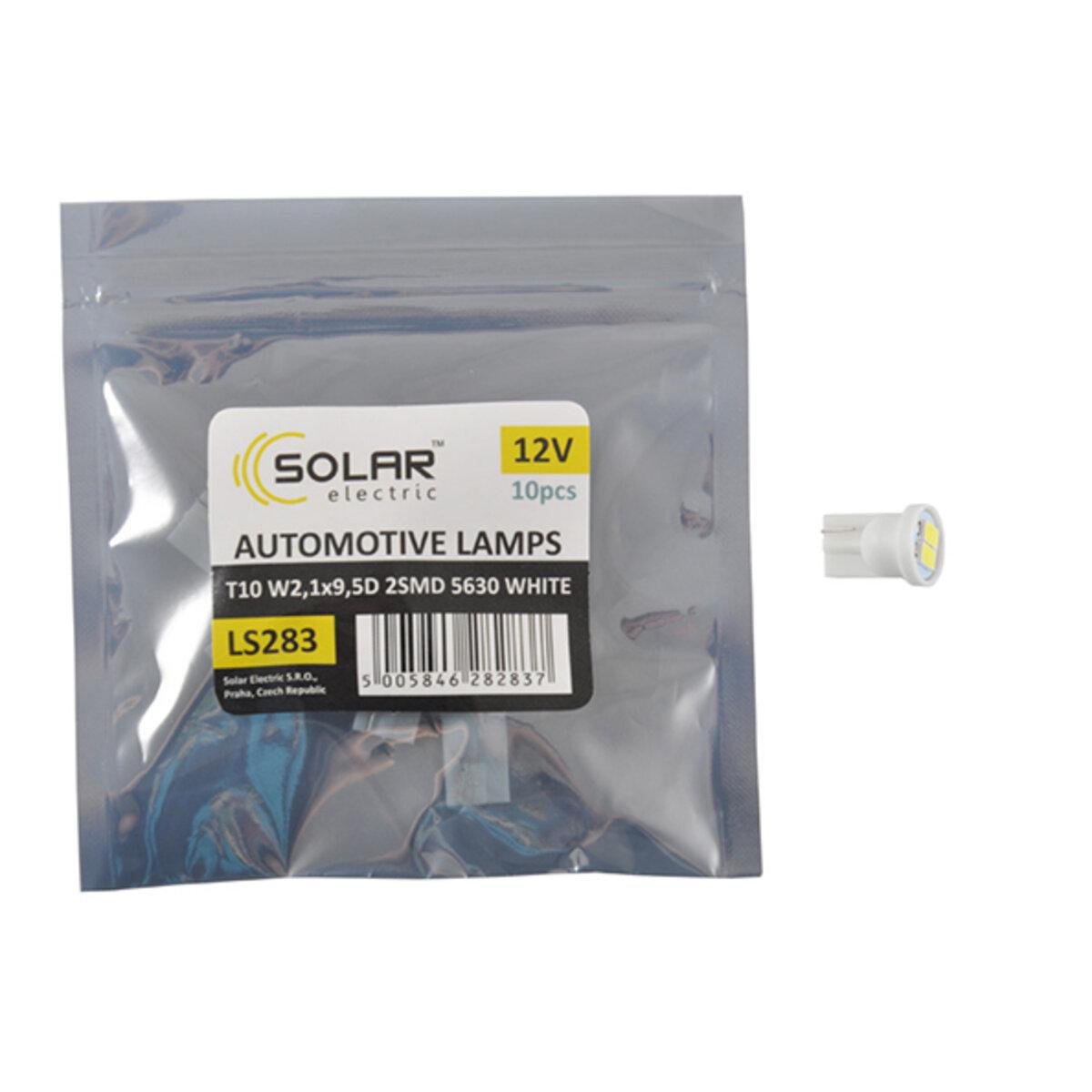 Автолампа LED Solar 12V T10 W2.1x9.5d 2SMD 5630 white 10 шт. Автолампа LED Solar 12V T10 W2.1x9.5d 2SMD 5630 white 10 шт.