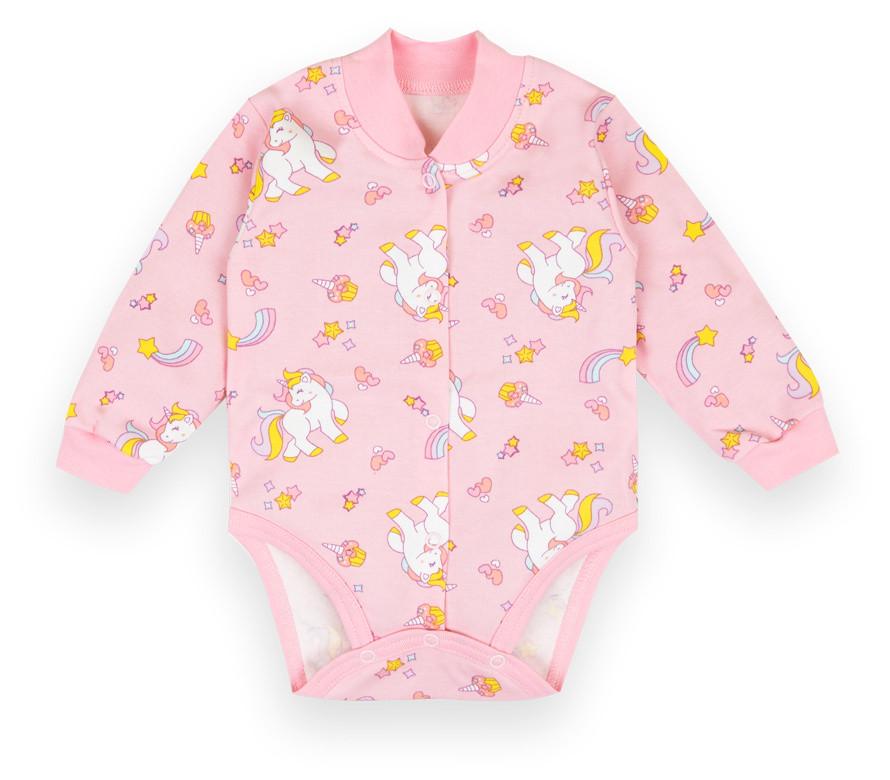 Боди детское хлопковое для девочки на кнопках Gabbi BD-22-1-1 74 см Персиковый (13206)