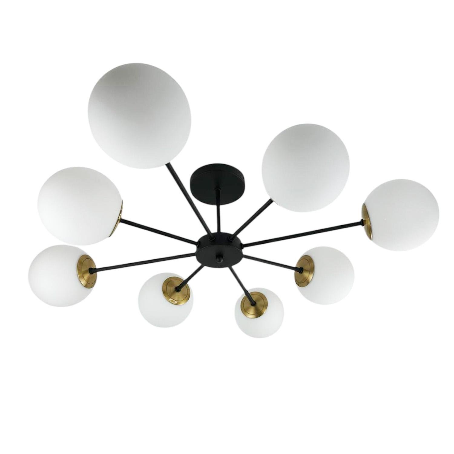 Люстра Aeris-8 в современном стиле со стеклянными шарами диаметром 130 мм (53109)