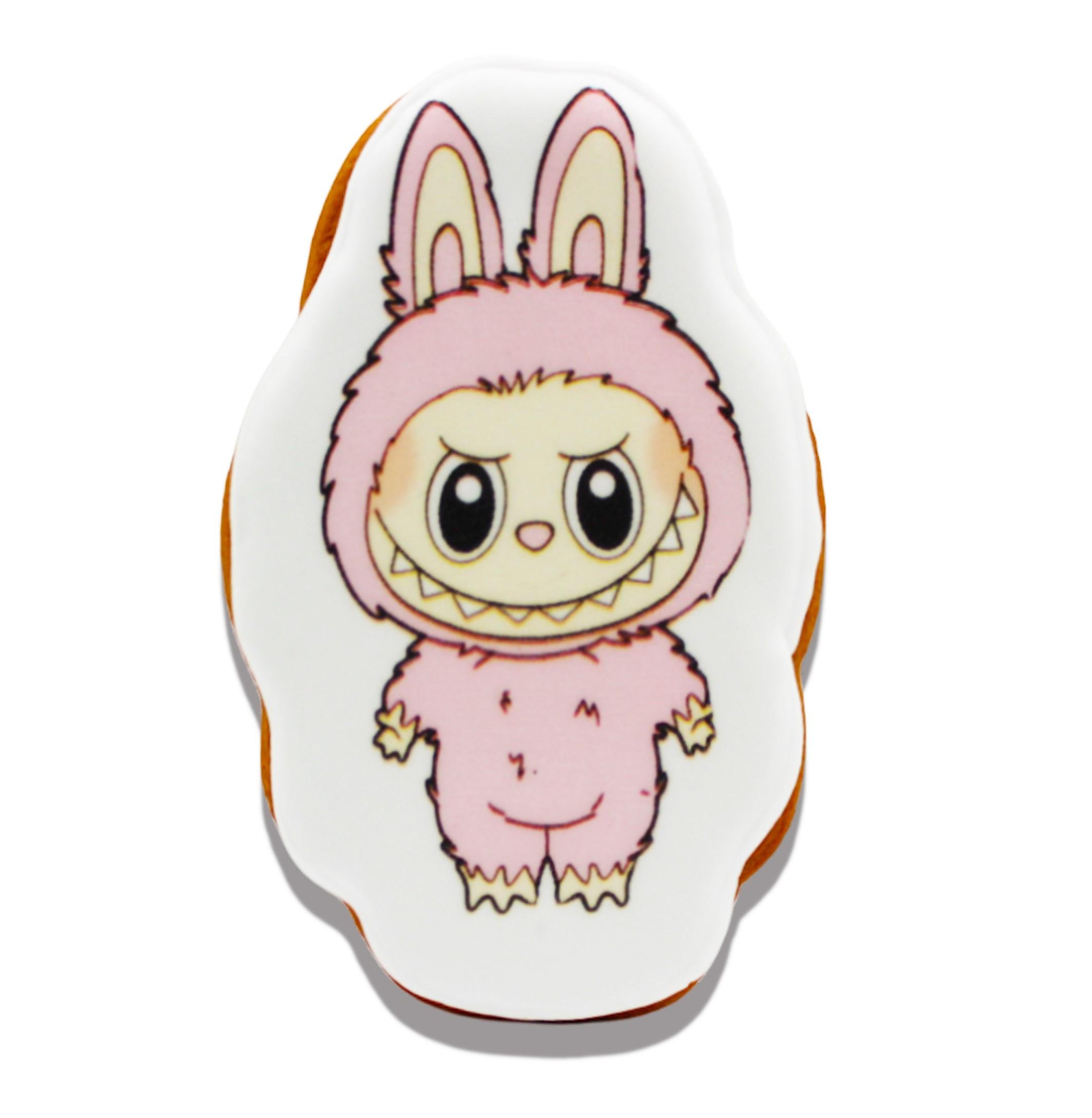 Пряник медово-імбирний з харчовим друком Крафт Печиво Лабубу 45 г Рожевий