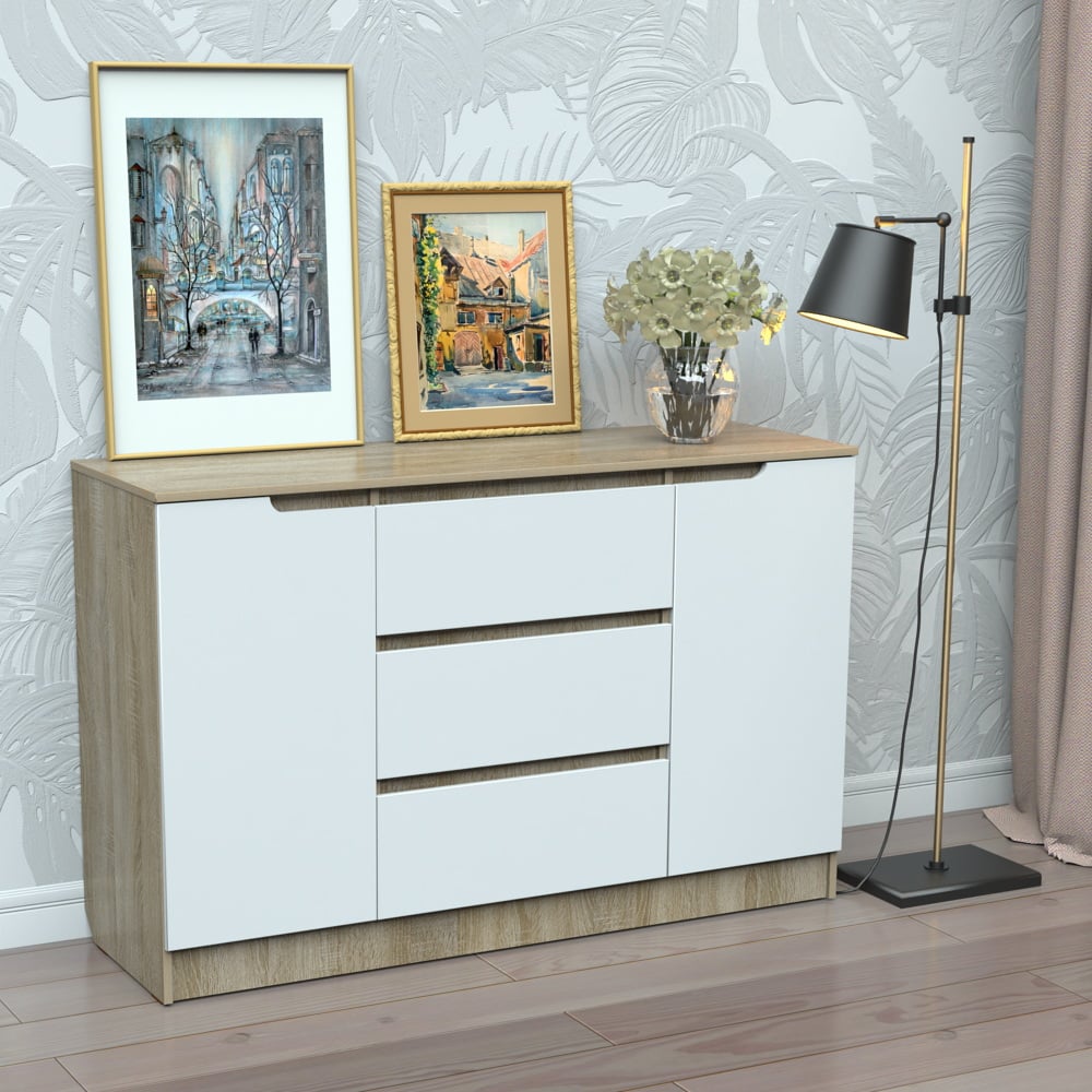 Комод Тиса Мебель 335 Дуб сонома/Белый (9003135)