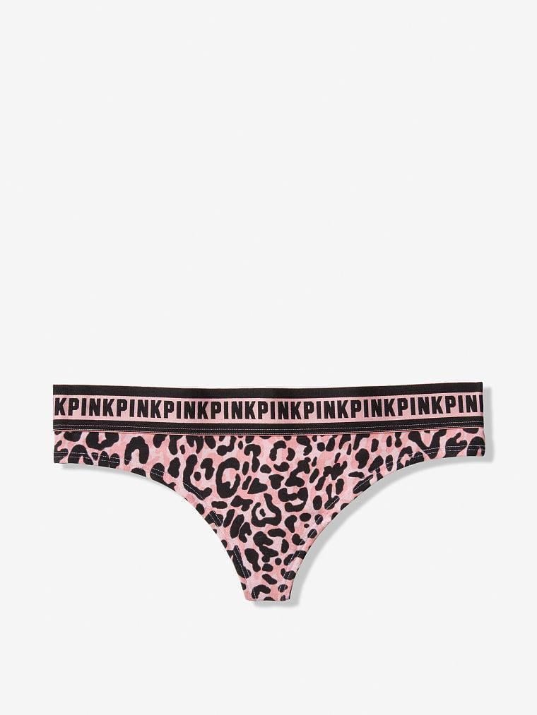 Трусики бавовняні Victoria's Secret Less Lycra And Cotton Pink Thong Panty M Рожевий (24474936)