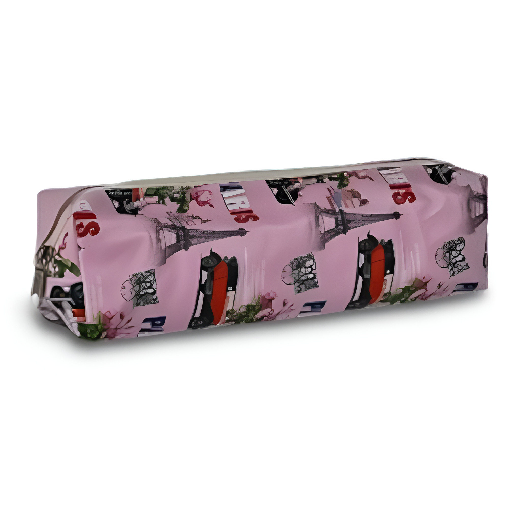 Пенал школьный Stenson R97901 с принтом Парижа на молнии 21x4x5 см Розовый (27316456)