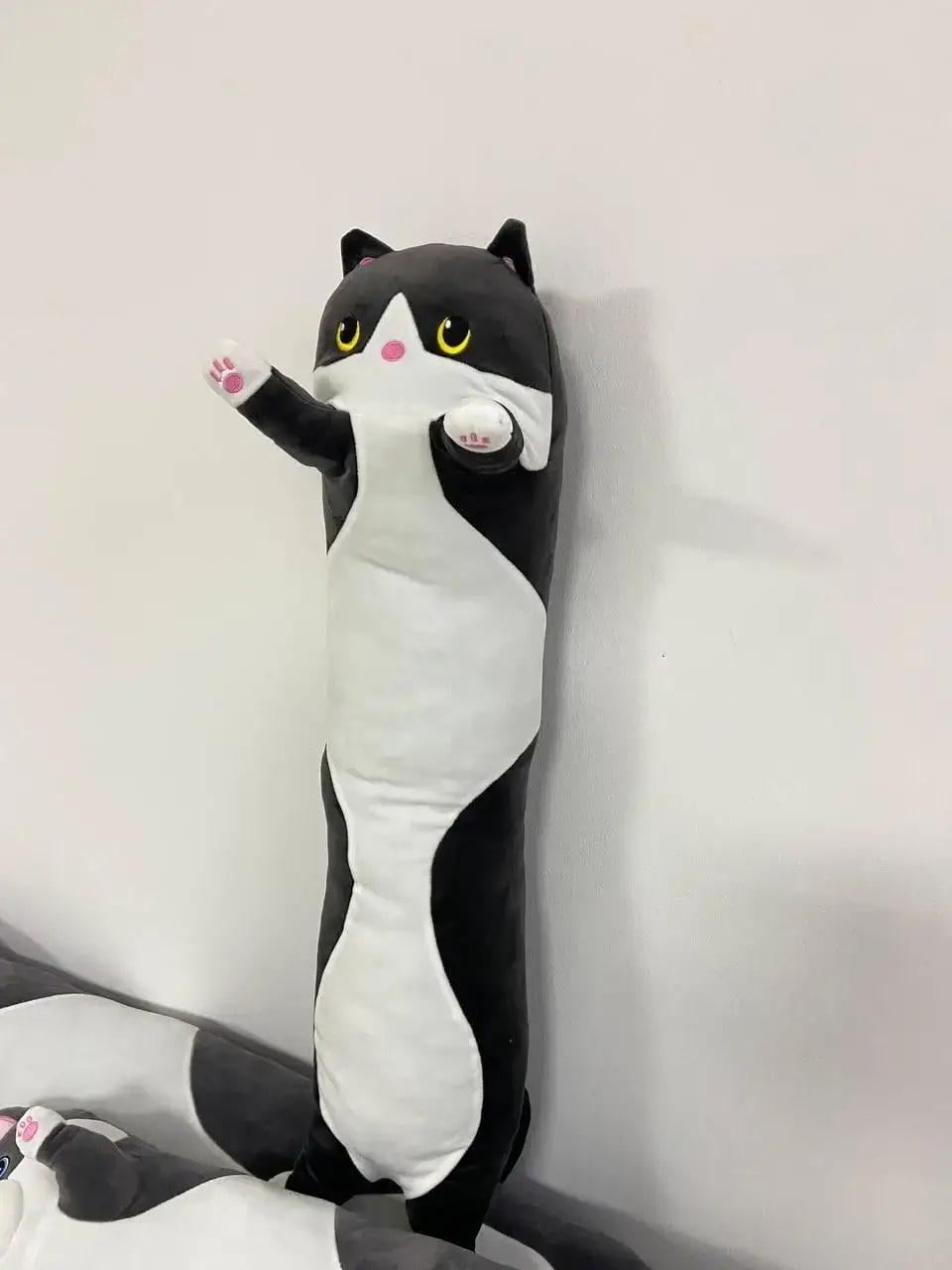 Игрушка мягкая подушка Кот Батон обнимашка 50 см Черный (5056)
