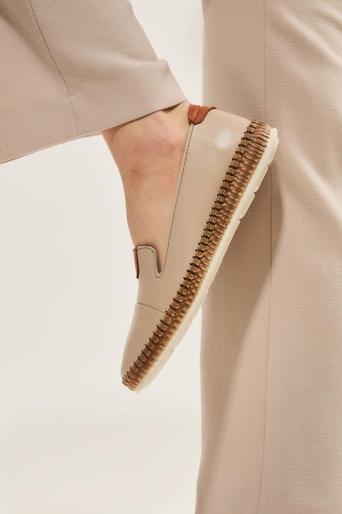 Мокасини жіночі LONZA шкіряні р. 36 Бежевий (176663) - фото 5