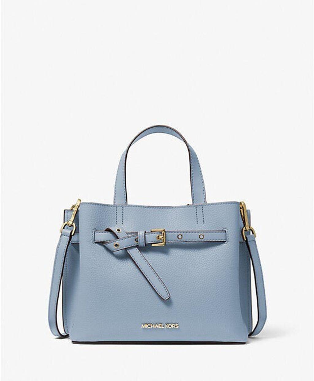 Женская сумка кросс-боди Michael Kors Emilia Small Pebbled Leather в подарочной упаковке Голубой (2442154200)