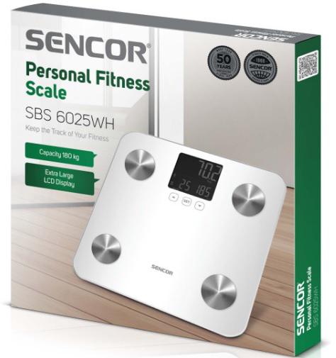 Весы напольные Sencor SBS6025WH электронные LCD до 180 кг 302x302x23 см (620750) - фото 7 Весы напольные Sencor SBS6025WH электронные LCD до 180 кг 302x302x23 см (620750) - фото 7
