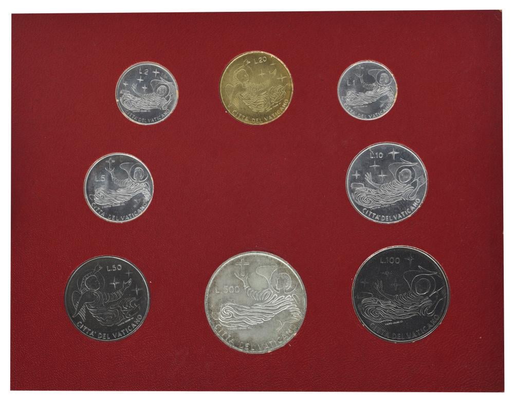 Коллекционные монеты Ватикан 8 шт. 1969 AU-UNC 1/2/5/10/20/50/100/500 серебро лир (М22382) Коллекционные монеты Ватикан 8 шт. 1969 AU-UNC 1/2/5/10/20/50/100/500 серебро лир (М22382)