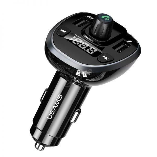 ФМ модулятор USAMS C21 US-CC115 with Bluetooth FM Transmitter 2USB 3.4A Black - фото 1