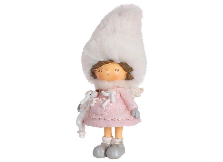 Декоративная фигурка Девочка в мягкой шапке, 12 см (831-421)