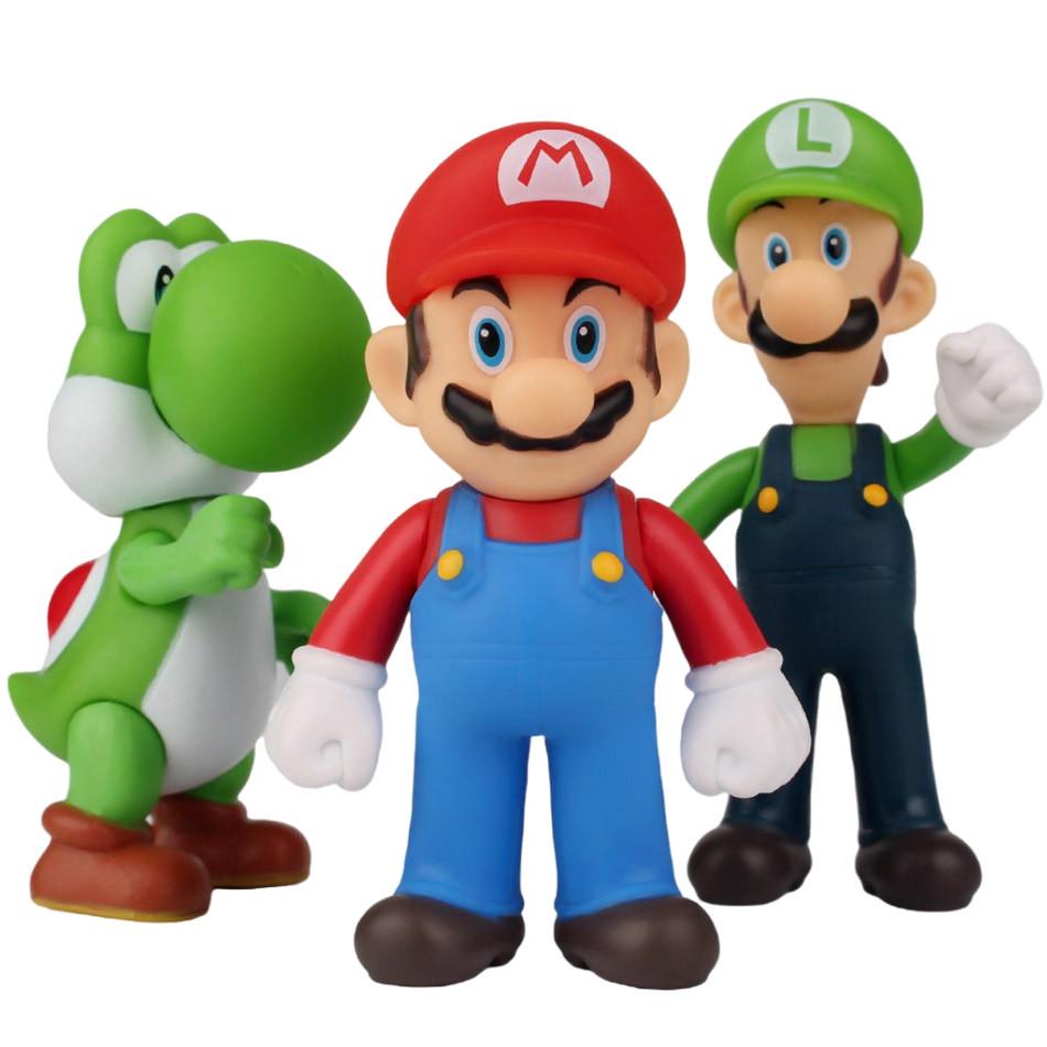 Набор детских фигурок Супер Марио Super Mario брат Луиджи Йоши 3 шт. 12-14 см