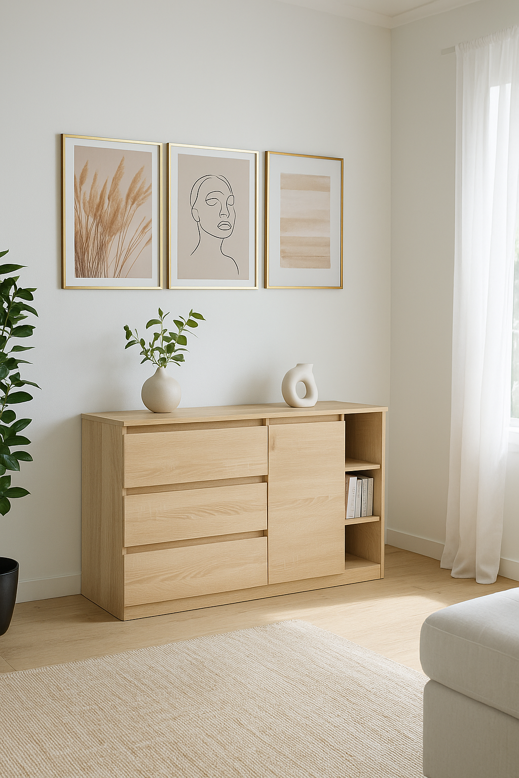 Комод MEBEX на 3 шухляди з відкритою нішею 120х40х77 см Дуб Сонома (VERTO3B1200DS) - фото 1 Комод MEBEX на 3 шухляди з відкритою нішею 120х40х77 см Дуб Сонома (VERTO3B1200DS) - фото 1