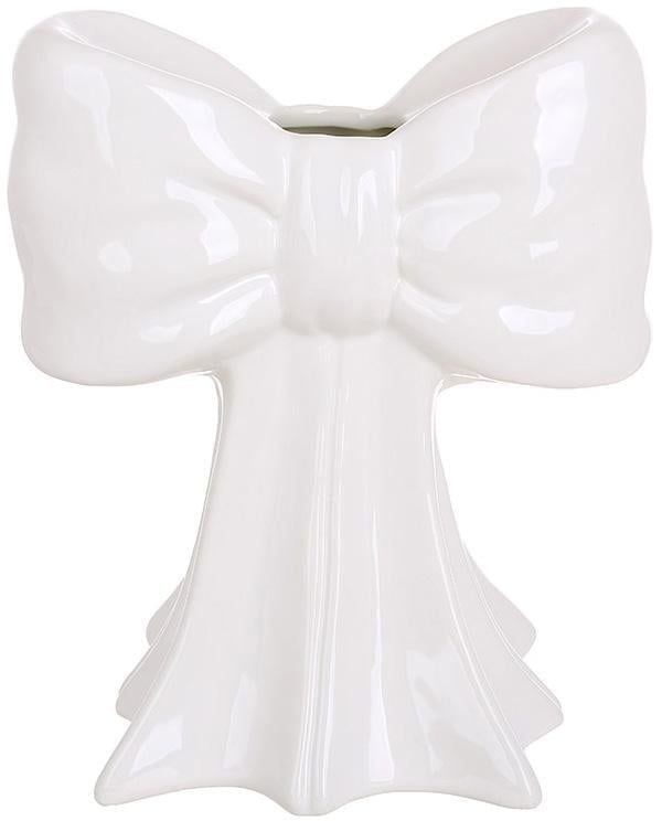 Ваза керамическая Белый Бант 16.5х11х20см