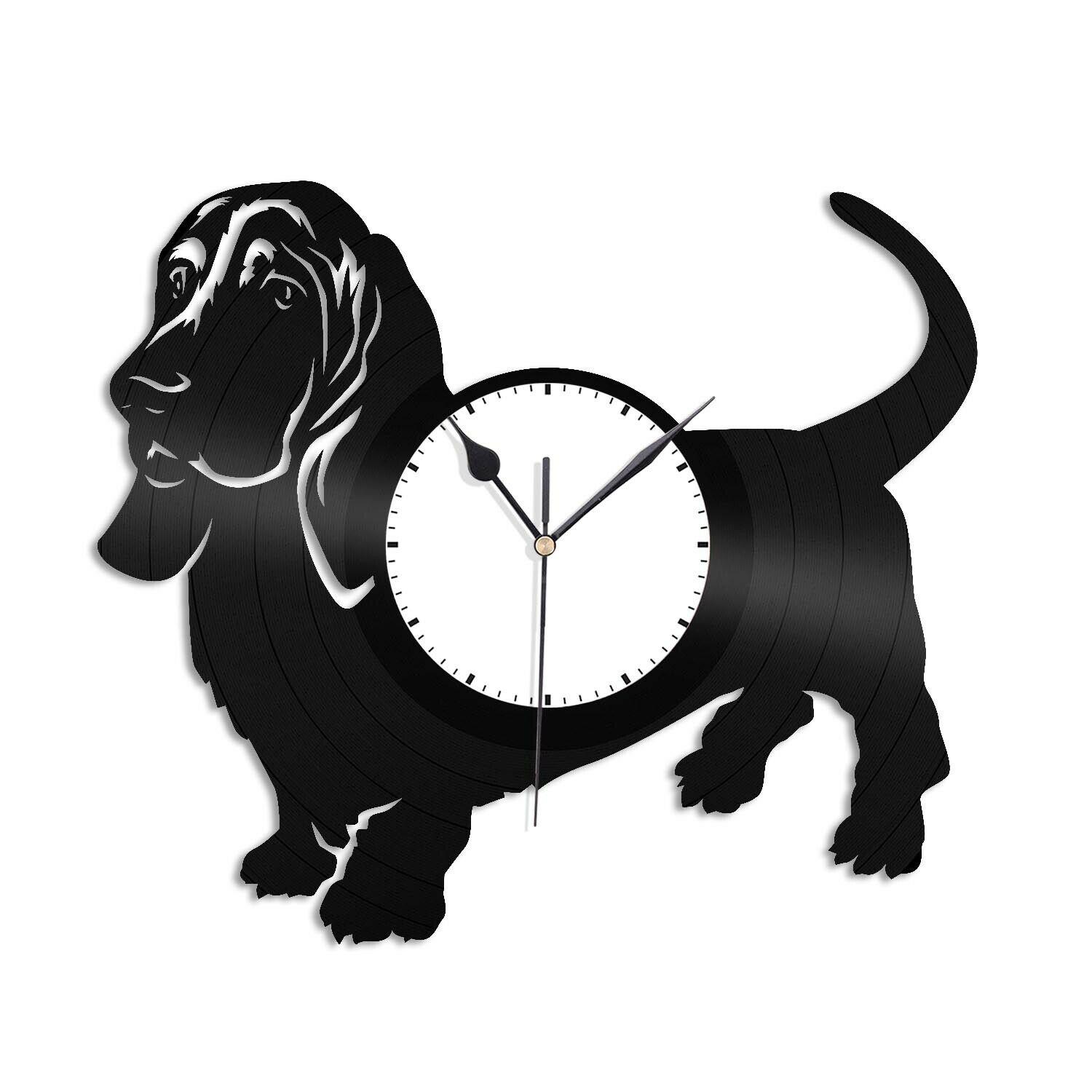 Часы настенные Бассет-хаунд 1690 из виниловой пластинки