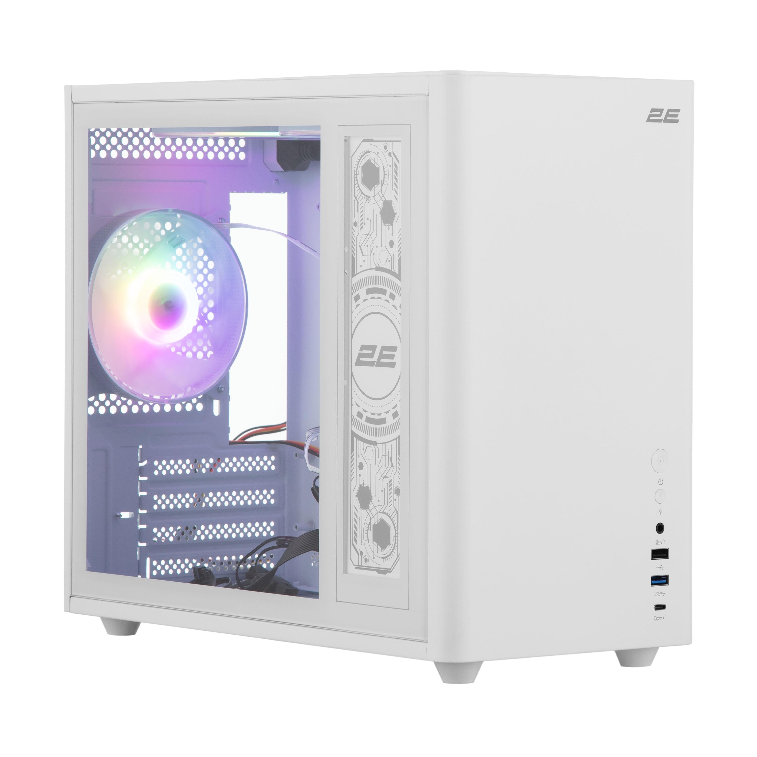 Корпус для компьютера 2E Credo Plus V350WG Mini Tower mini-ITX/micro-ATX no PSU Белый (2E-V350WG)
