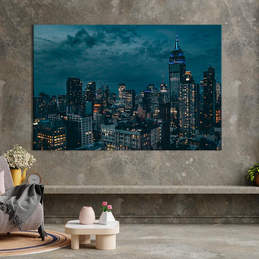 Картина город Тёмный город 80x54 см (A558-1)