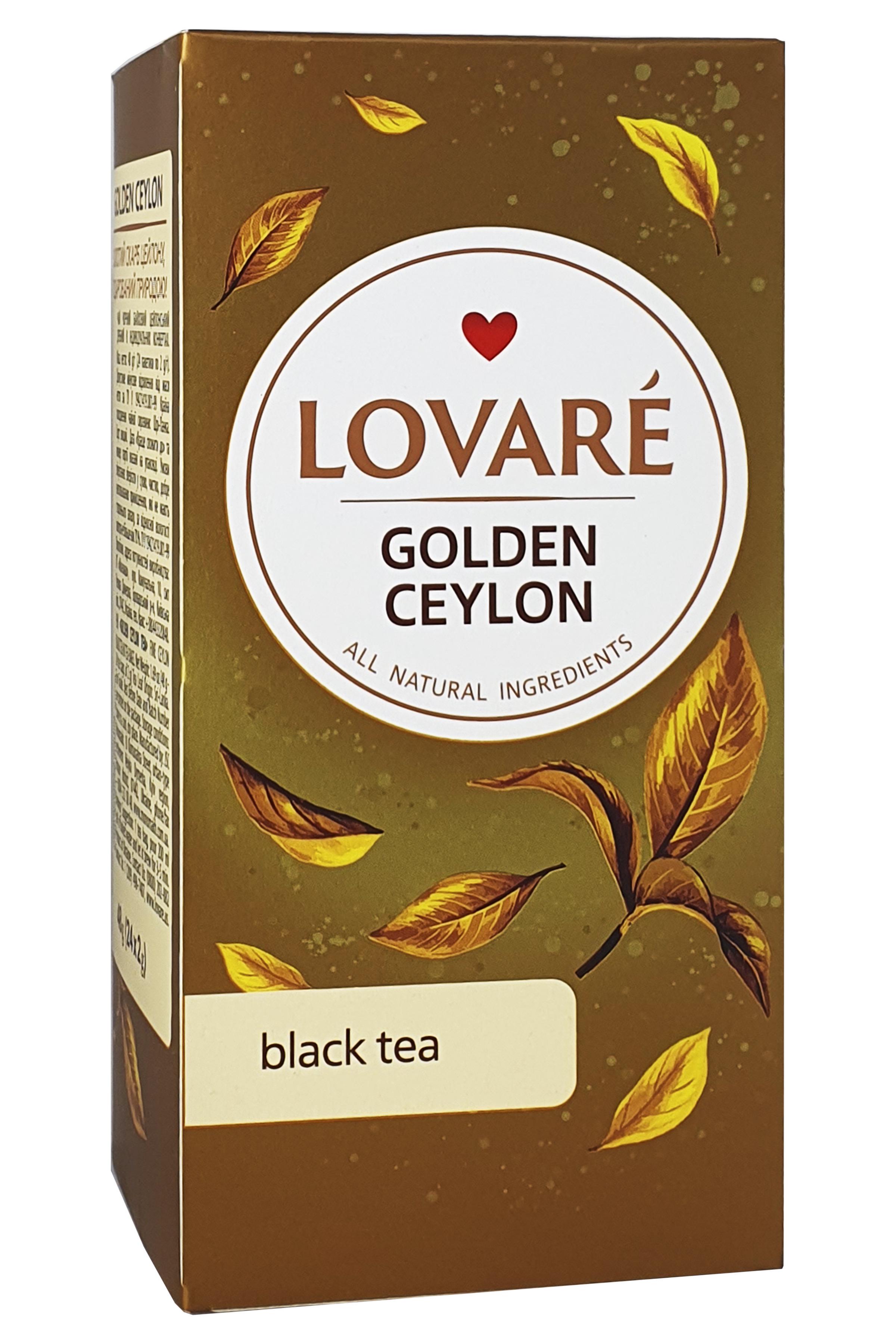 Чай чорний Lovare Golden Ceylon байховий цейлонський 24 пакетики (56764) - фото 1 Чай чорний Lovare Golden Ceylon байховий цейлонський 24 пакетики (56764) - фото 1