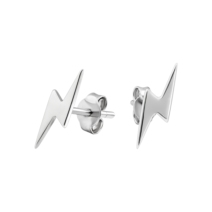 Серьги серебряные пусеты Молнии без вставок Серьги серебряные пусеты Молнии без вставок