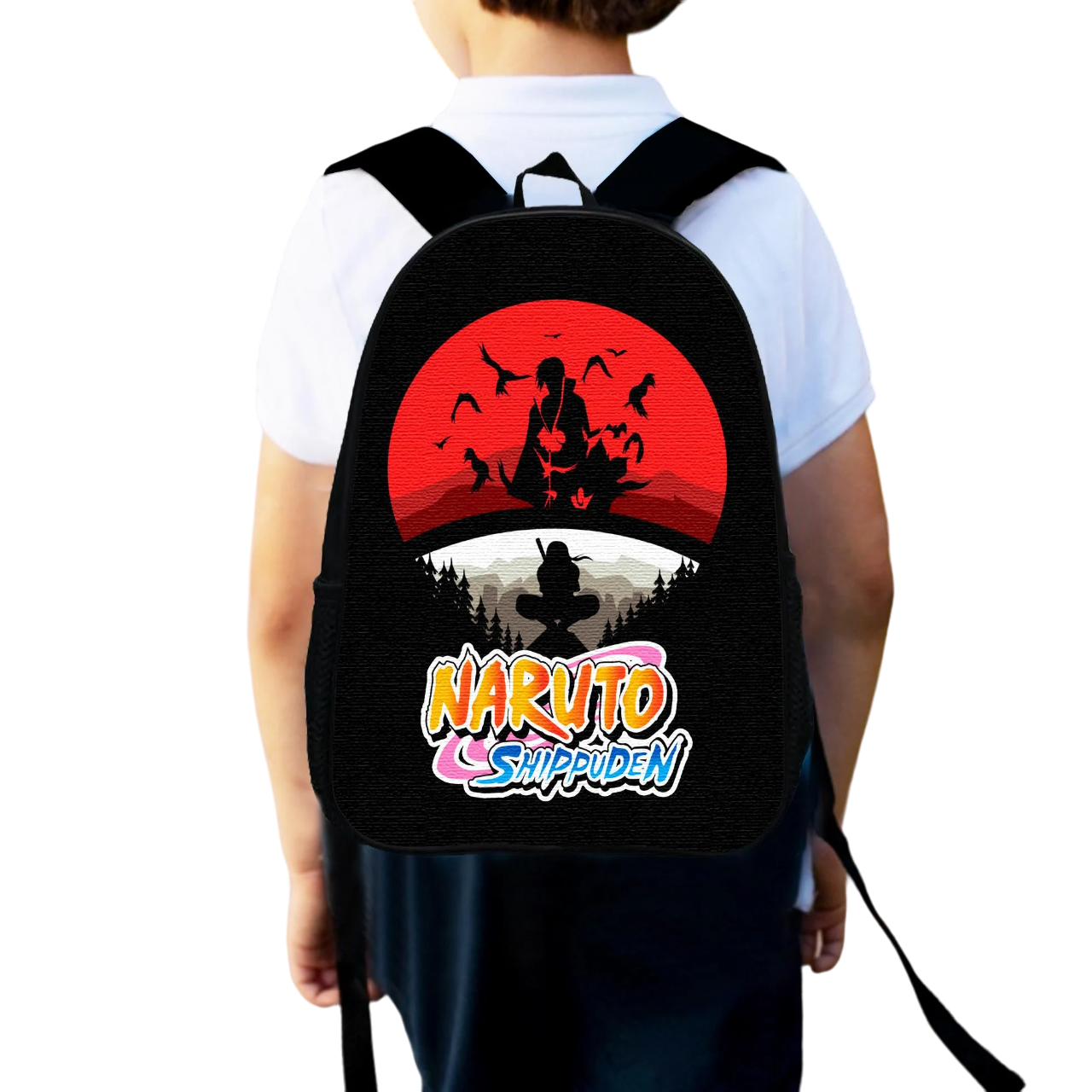 Шкільний рюкзак дитячий для хлопчика аніме Наруто Ітачі Учиха міський 34х27 см (0062)
