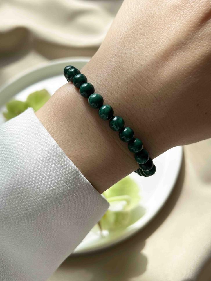 Браслет из натурального зеленого малахита (5139)