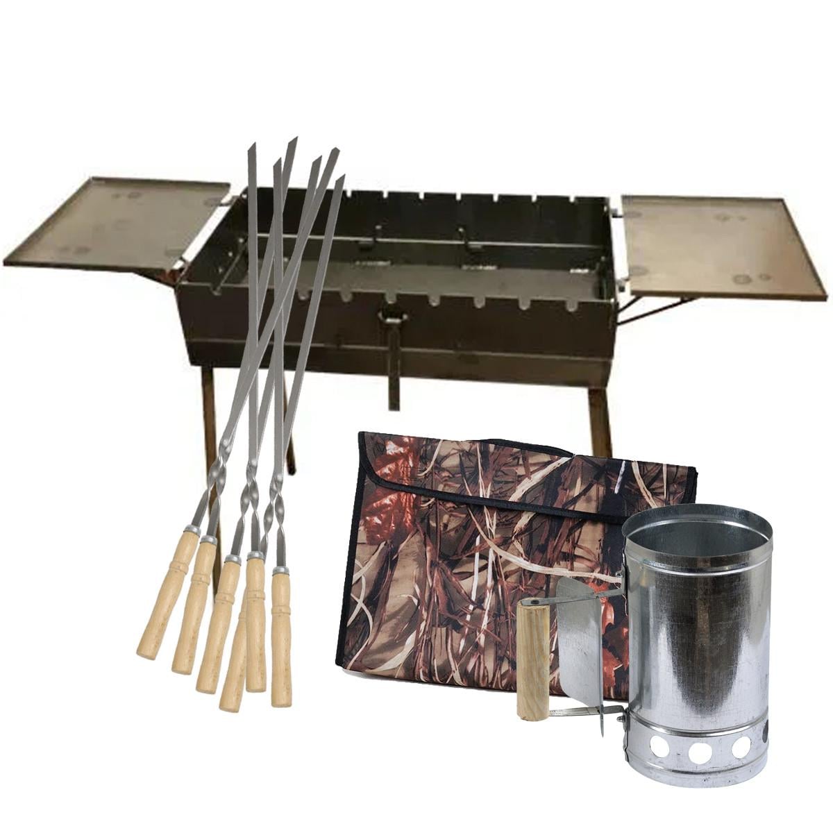 Мангал-валіза 3 мм на 9 шампурів зі столиками 570х300х150 мм (4-9-1009-4)