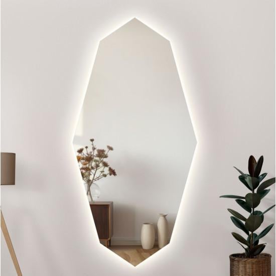 Дизайнерское зеркало восьмиугольное в полный рост с задней подсветкой Mojenta 120x60 см