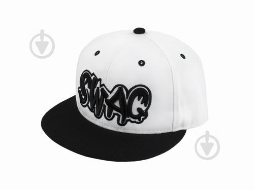 Бейсболка peaked cap SWAG YM Белый One sizе Черный (23263)
