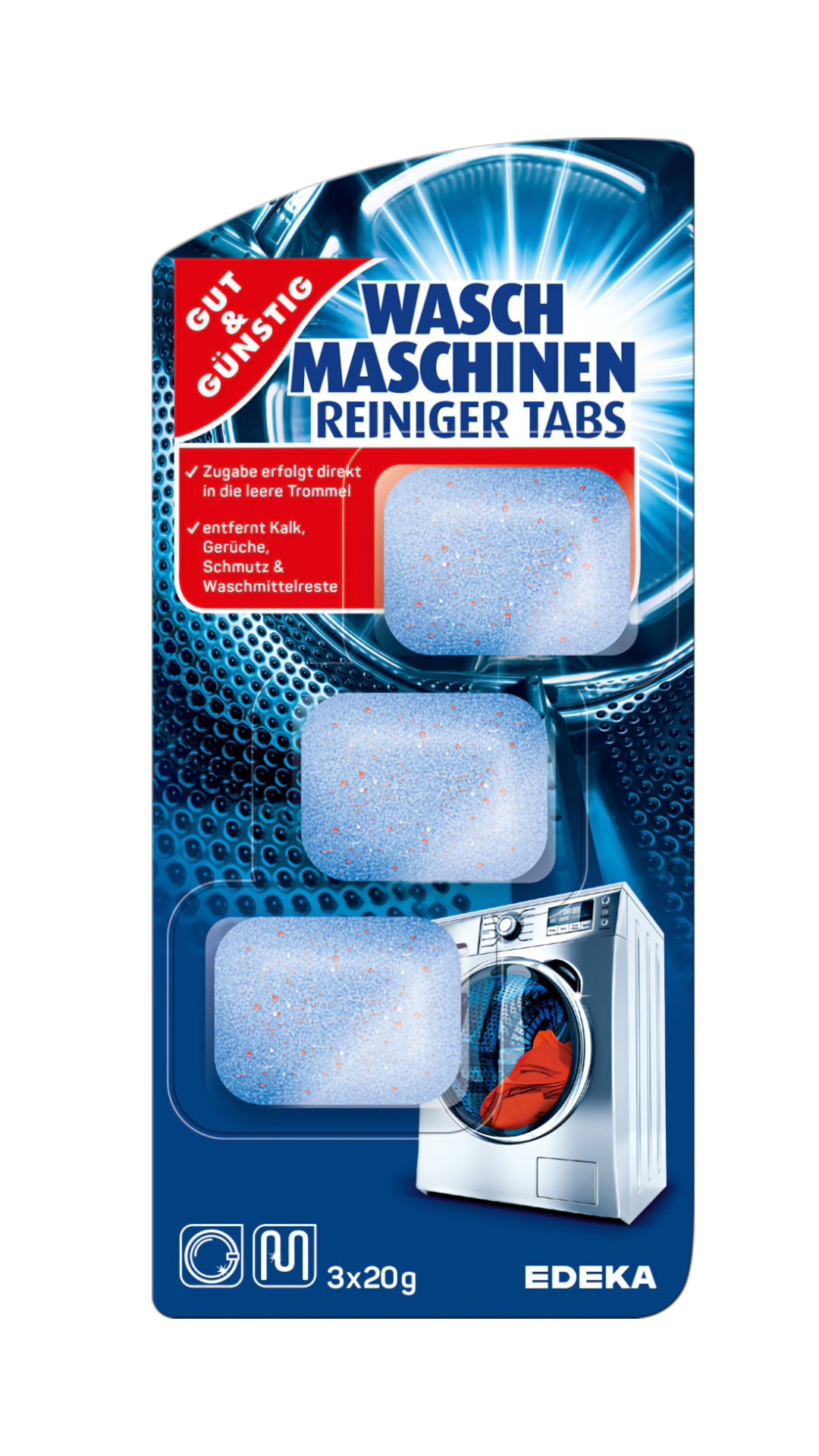 Таблетки для чистки стиральных машин Gut&Gunstig Wasch Maschinen Reiniger tabs 60 г (664605)