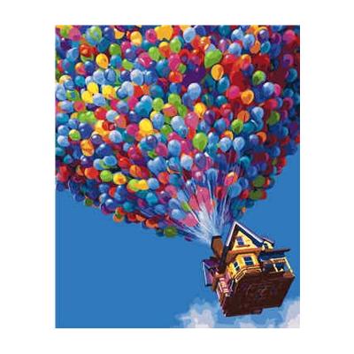 Набор для росписи по номерам Strateg Дом с шариками 40х50 см (VA-2184-mt)