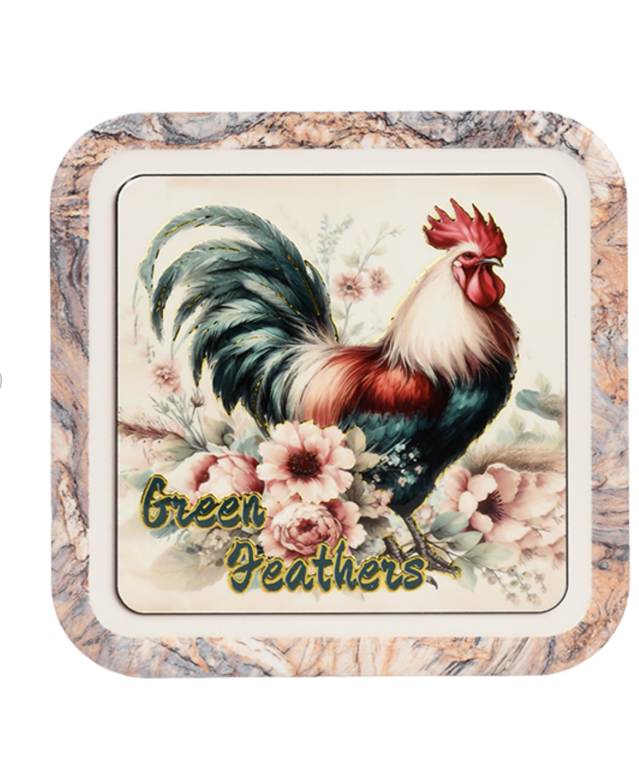 Подставка под горячее Green feathers 16 см (R40539)