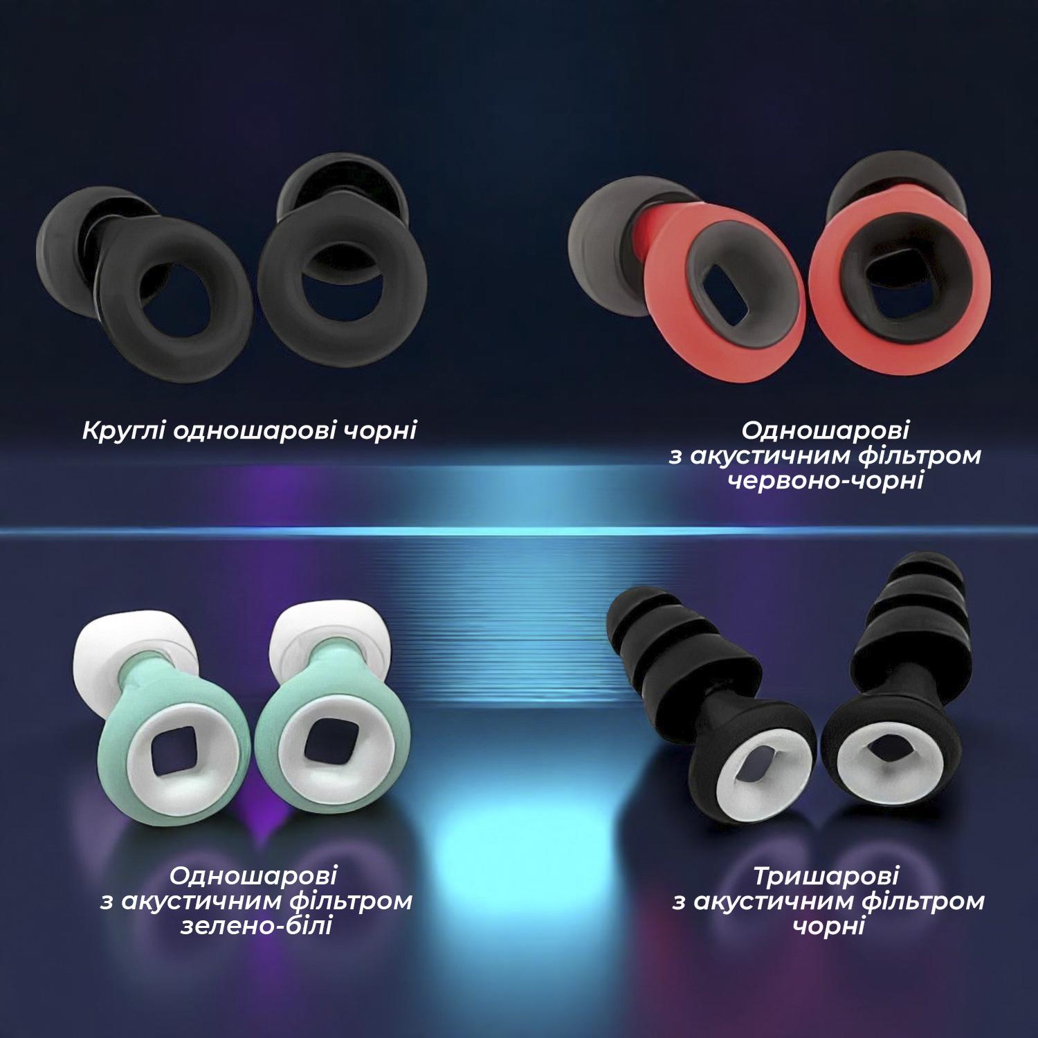 Беруши для плавания силиконовые с акустическим фильтром Бело-зеленый - фото 11