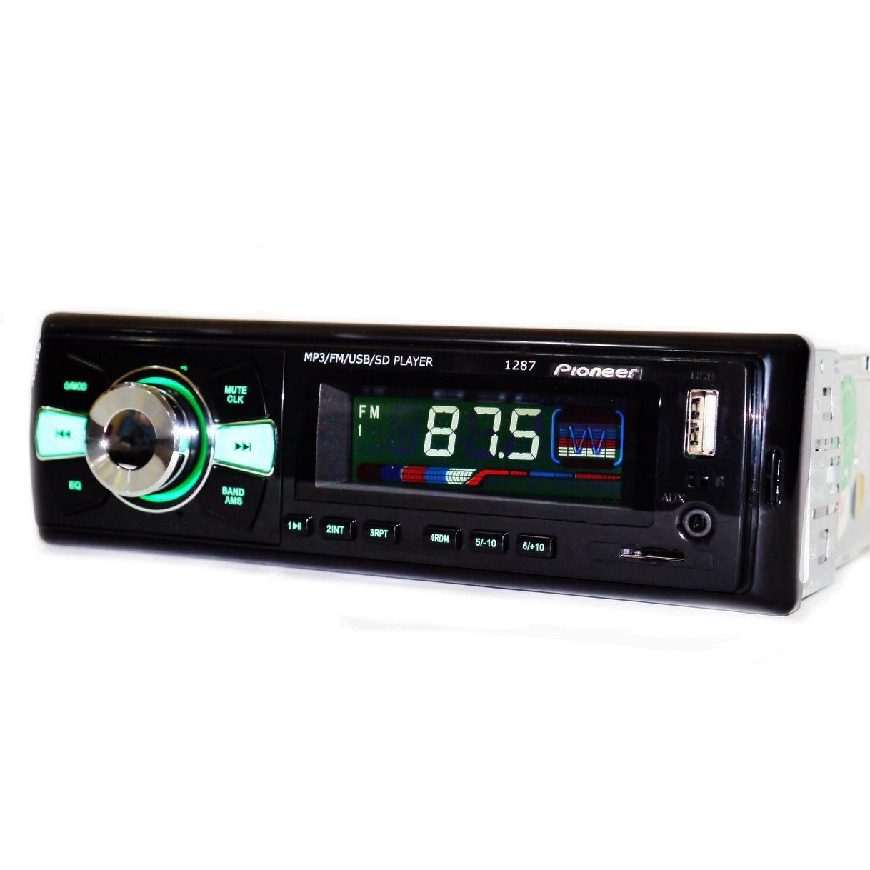 Автомагнитола Pioneer 1287 ISO USB/microSD/FM/AUX с пультом ДУ 4x50 Вт с подсветкой