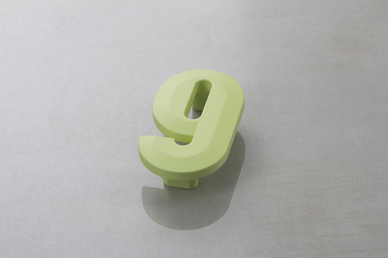 Мебельная ручка Poliplast цифра девятка РП-9 Зеленый светлый матовый (16282)