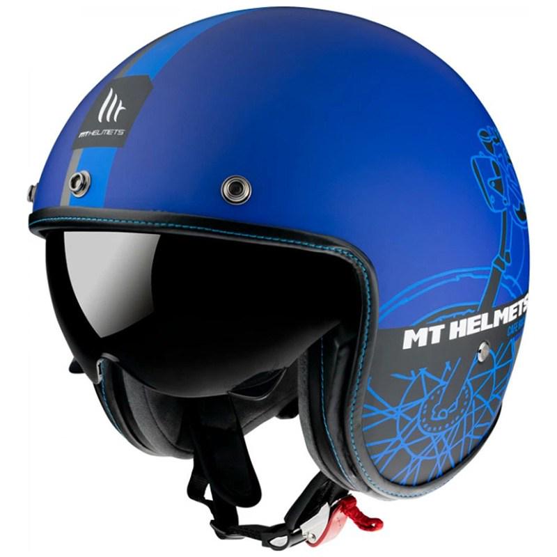 Мотошлем MT HELMETS Jet Le Mans 2 SV Cafe Racer M Blue