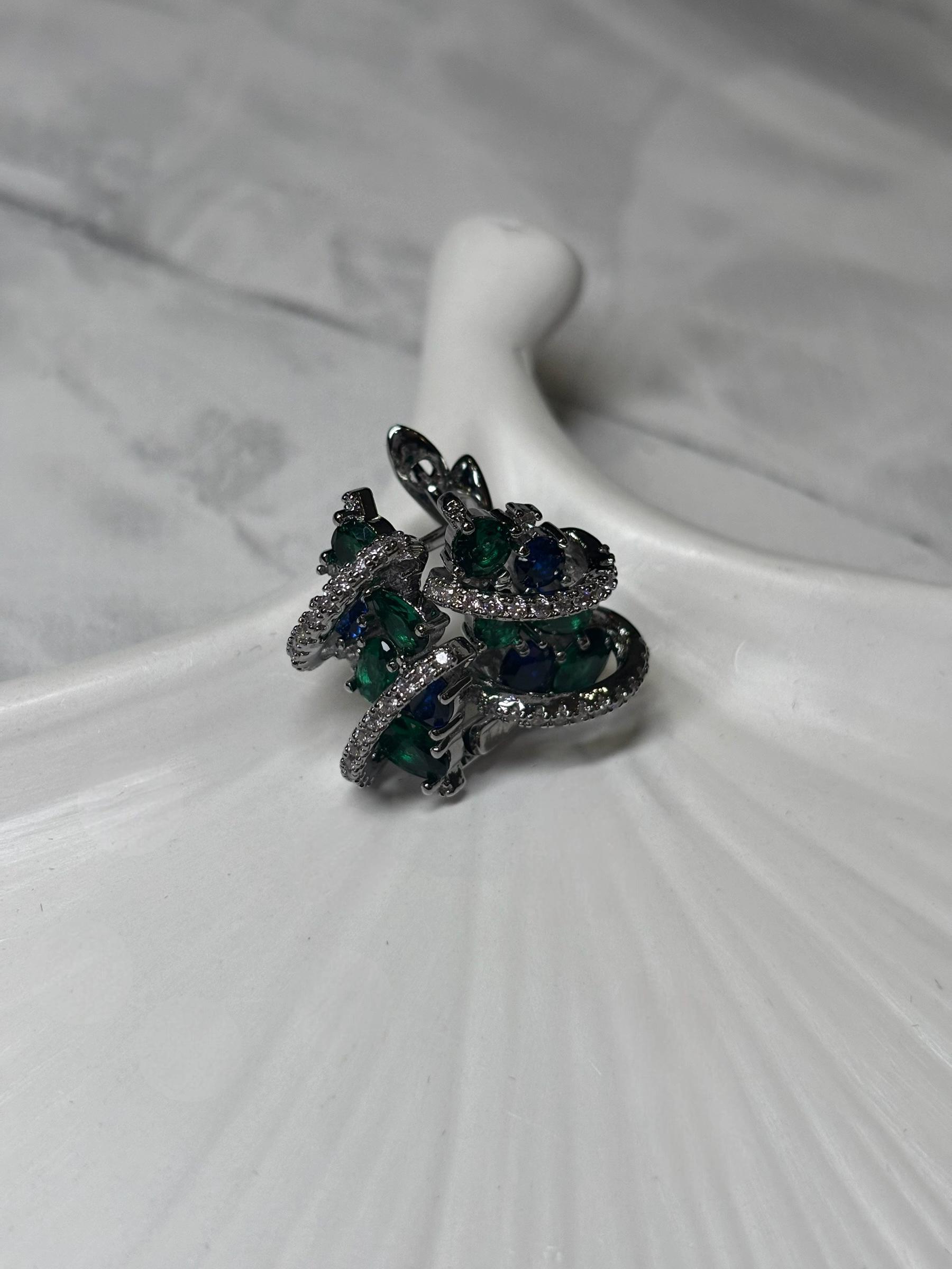 Серьги Mirshine Galaxy Blue/Green (27328150)