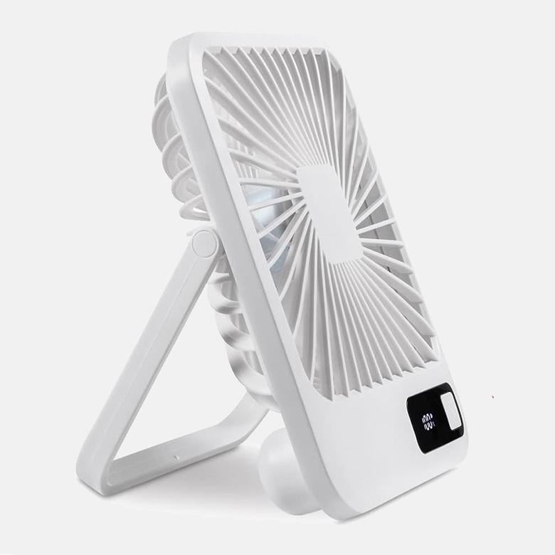 Настольный мини-вентилятор со складной ручкой 180° и LED дисплеем