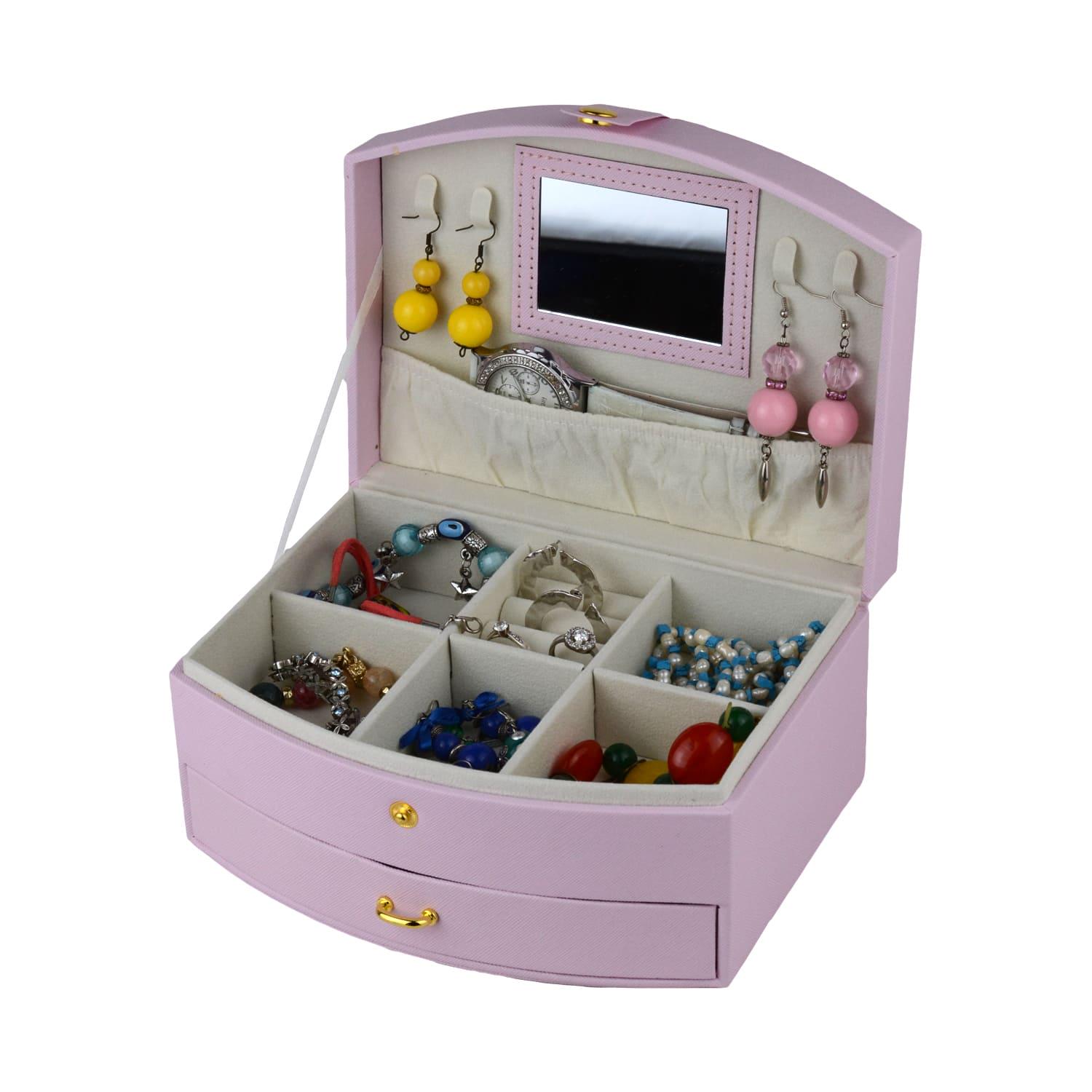 Шкатулка для украшений с зеркалом 20,5х15,5х10 см Розовый (ШДД-23-3) - фото 2 Шкатулка для украшений с зеркалом 20,5х15,5х10 см Розовый (ШДД-23-3) - фото 2