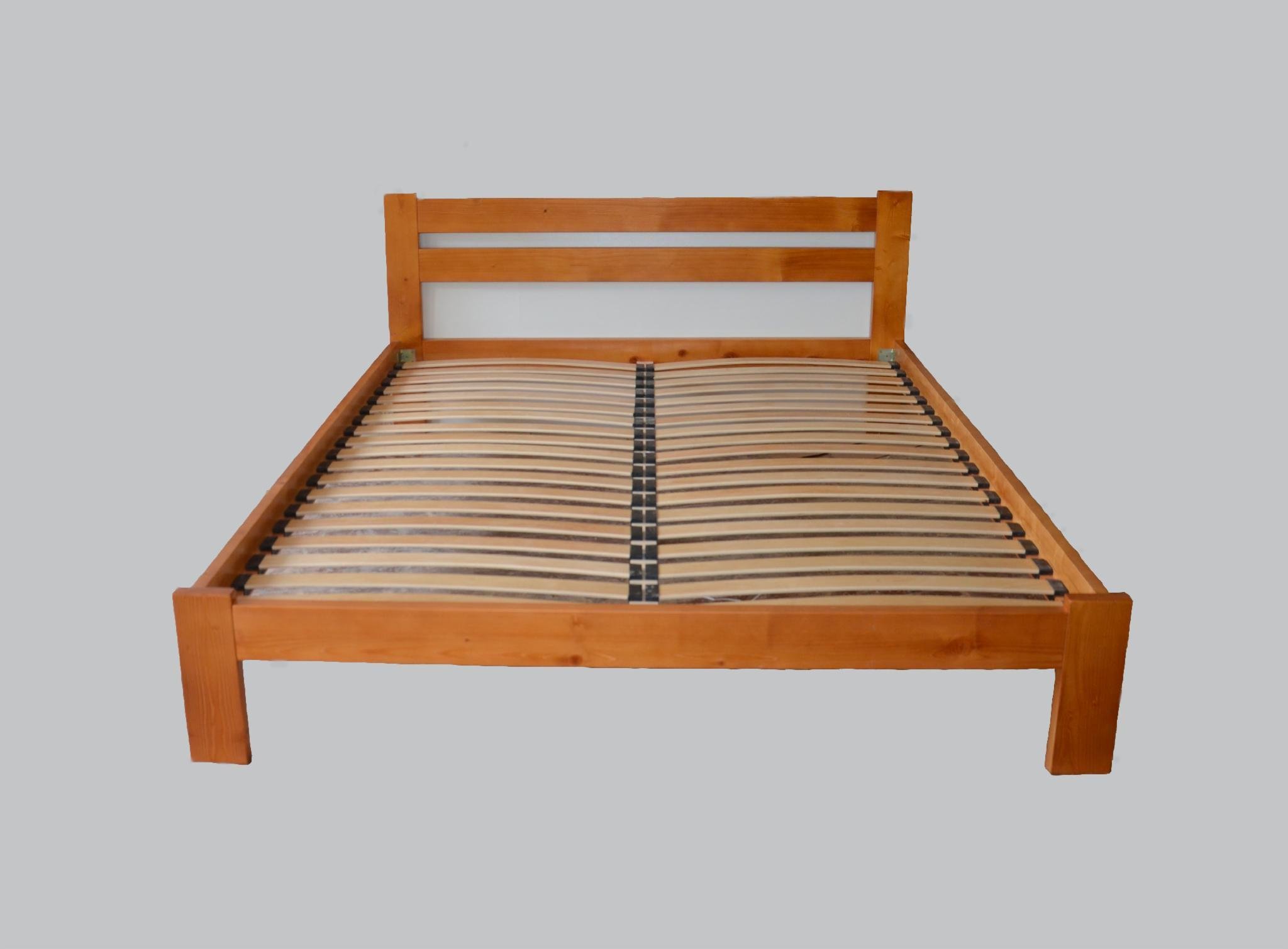 Ліжко двоспальне з масиву бука Палермо крок ламелей 2,5 см барвник Tin 101 180х200 см Коричневий (2250)