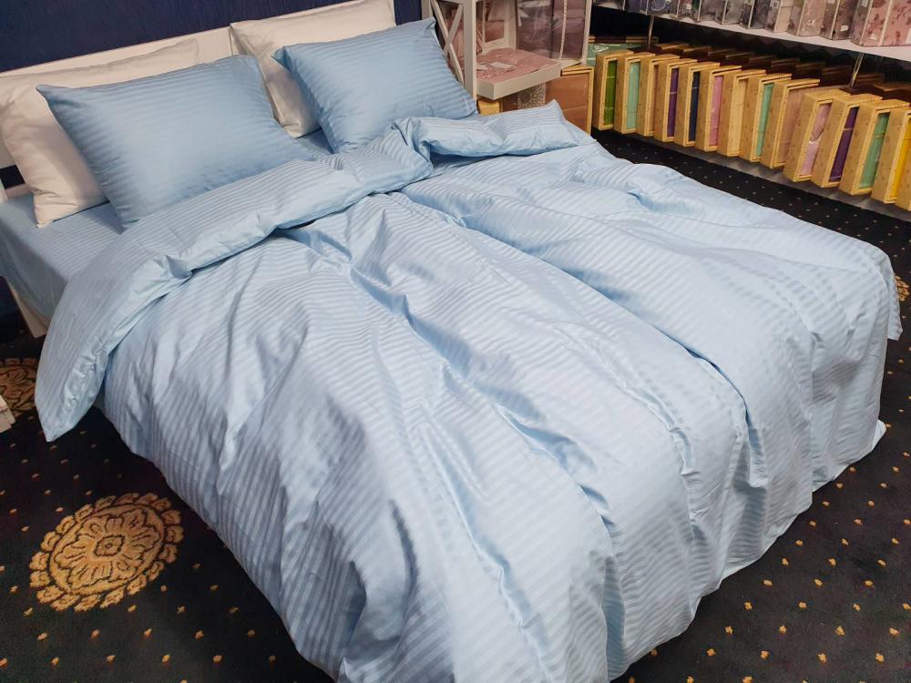 Комплект постельного белья на резинке Stripe LUX 1/1 см евро/наволочки 50х70/70х70 см Light Blue (4046) - фото 3 Комплект постельного белья на резинке Stripe LUX 1/1 см евро/наволочки 50х70/70х70 см Light Blue (4046) - фото 3