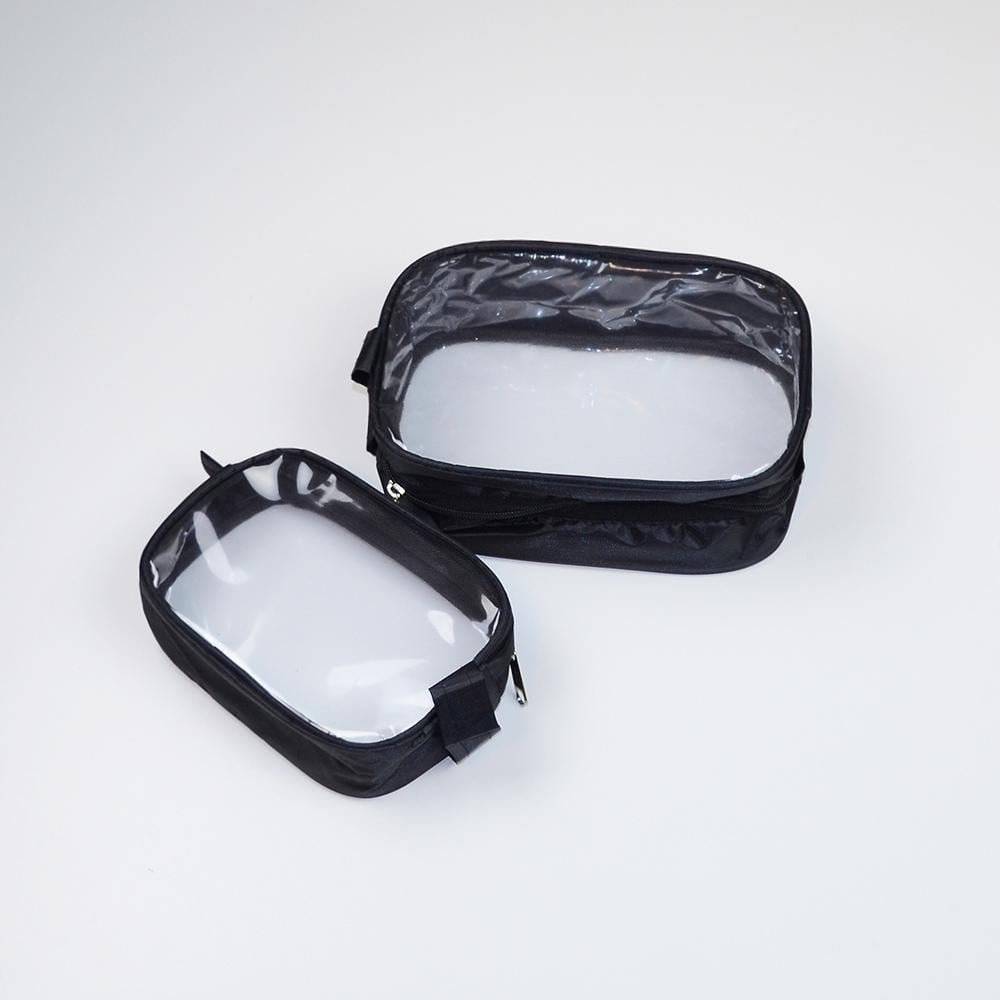 Набор прозрачных косметичек 2 шт. Черный Набор прозрачных косметичек 2 шт. Черный