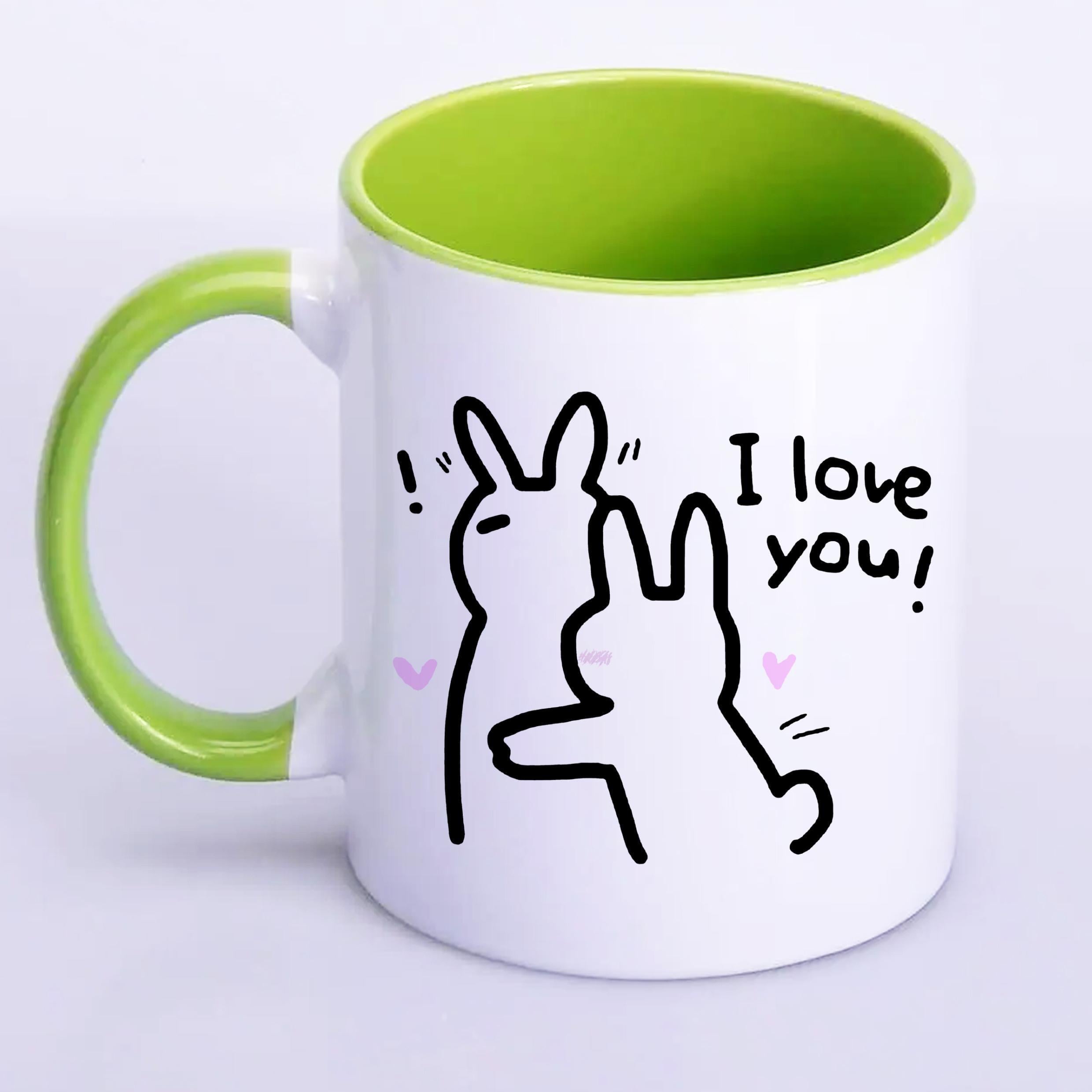 Чашка с принтом " I love you" 330 мл Салатовый (18727)