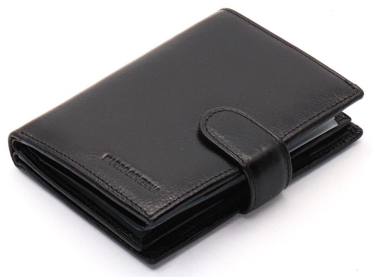 Портмоне мужское Marco Coverna из натуральной кожи с отделением под автодокумент Черный (MC-2090H-1)